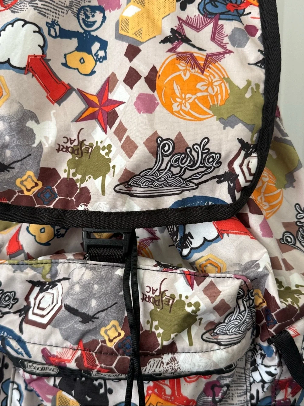 Lesportsac rare graffiti print y2K drawstring backpack